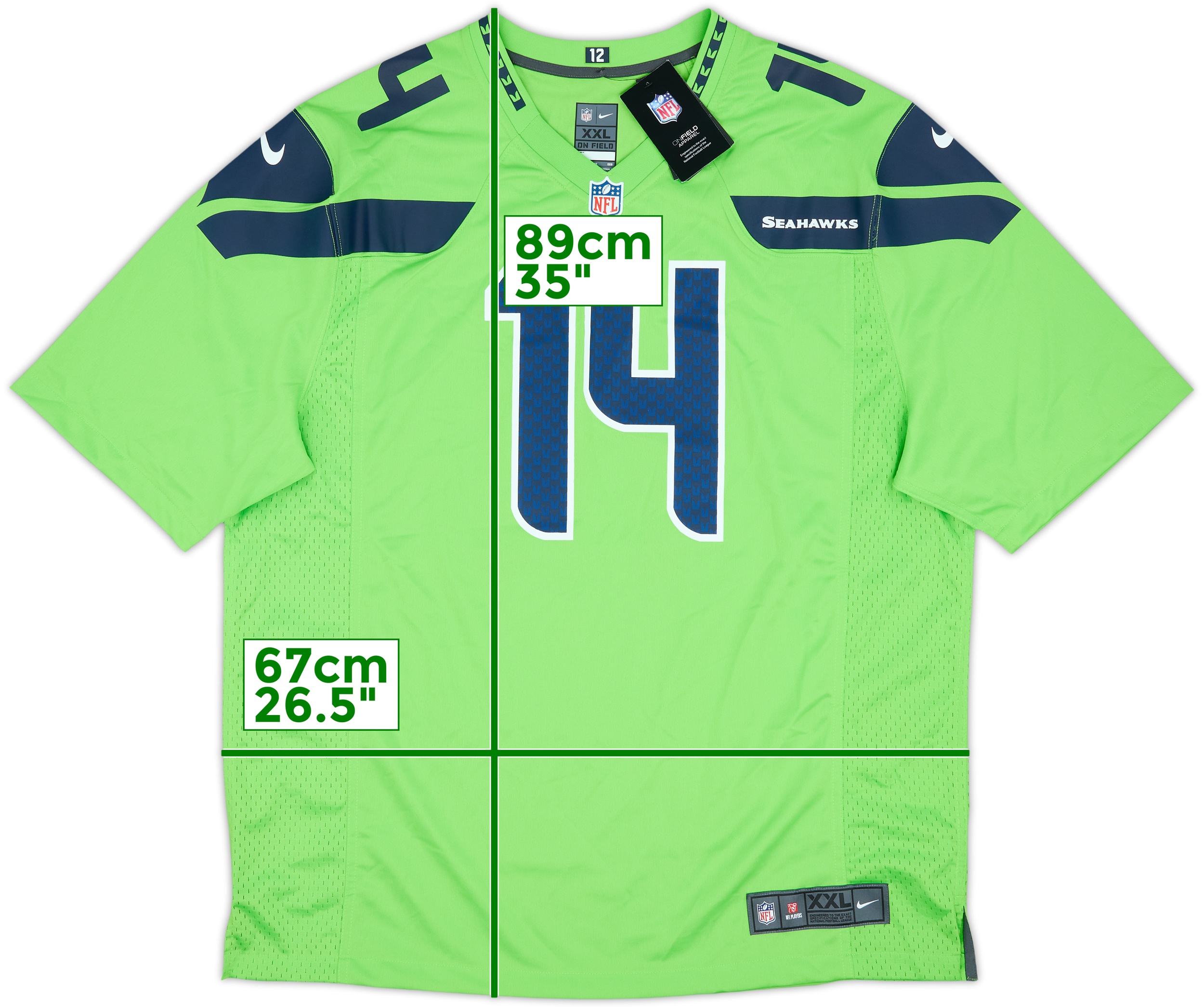 2019-24 Seattle Seahawks Metcalf #14 Nike Game Alternate