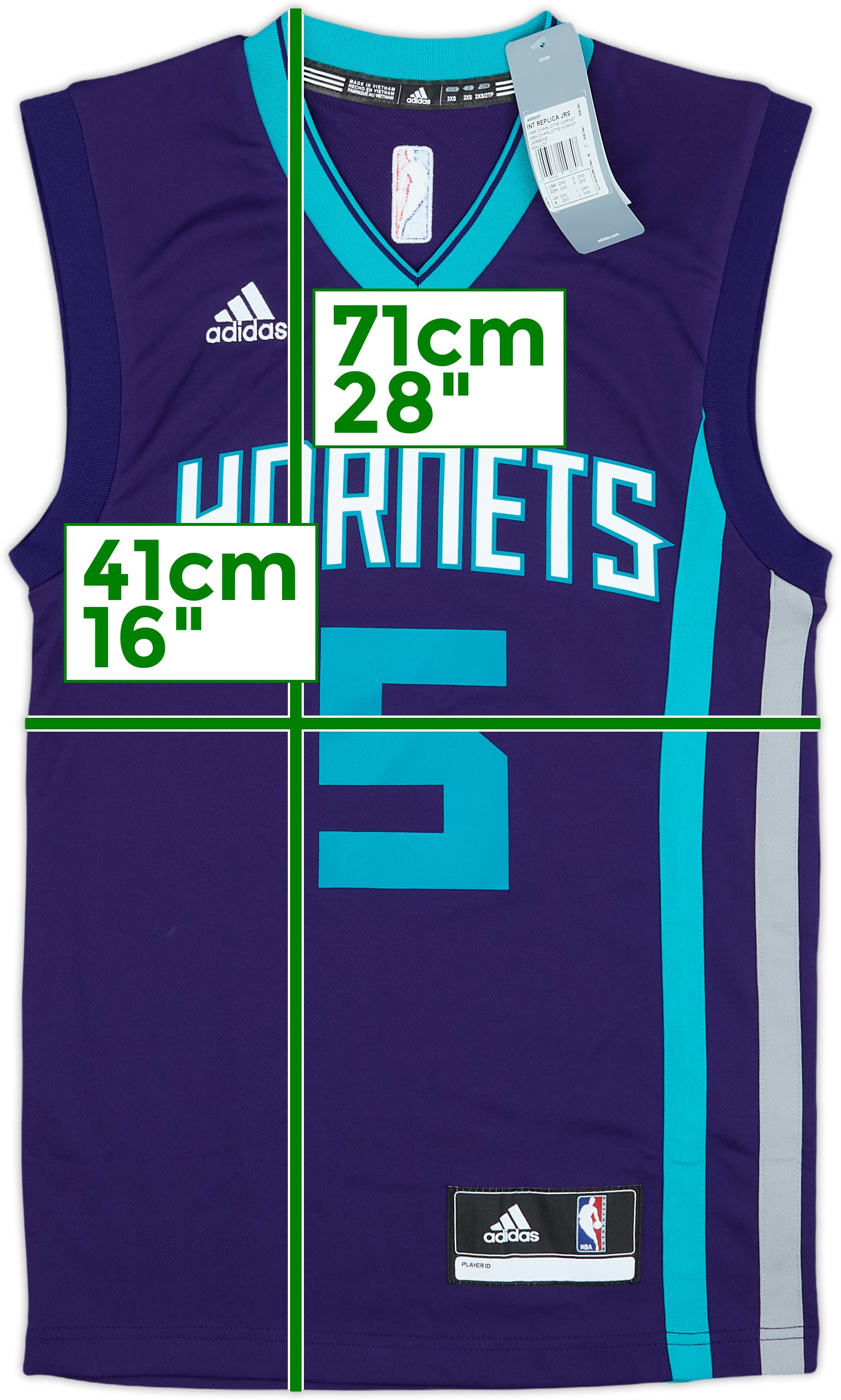 2015-17 Charlotte Hornets Batum #5 adidas Away Jersey (XXS)