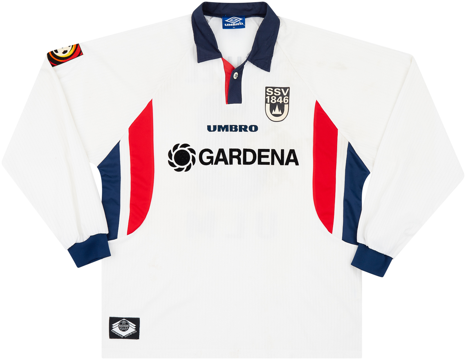 1998-99 SSV Ulm Match Issue Home L/S Shirt Kinkel #3 