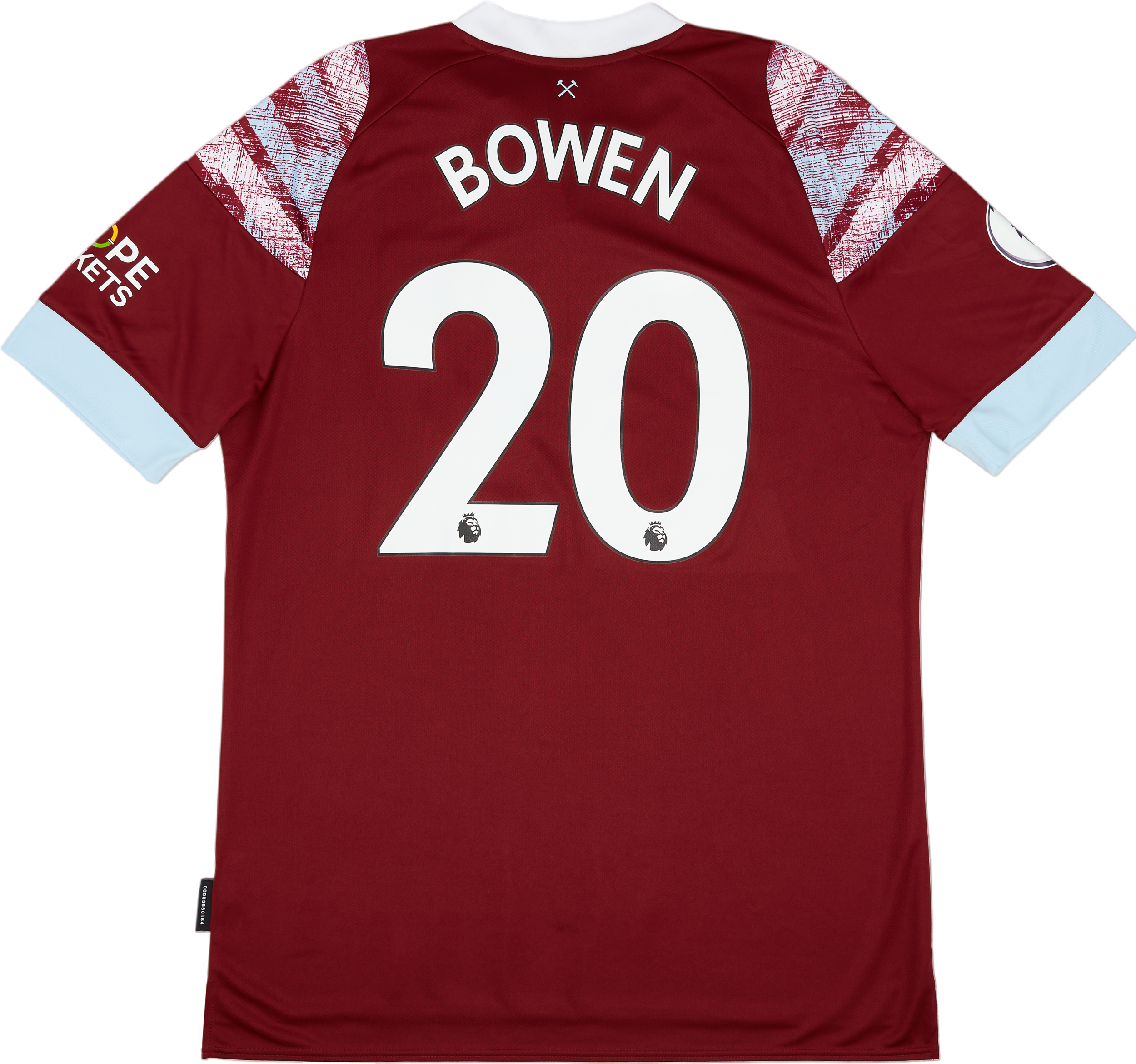 202223 West Ham Home Shirt Bowen 20 (XL)