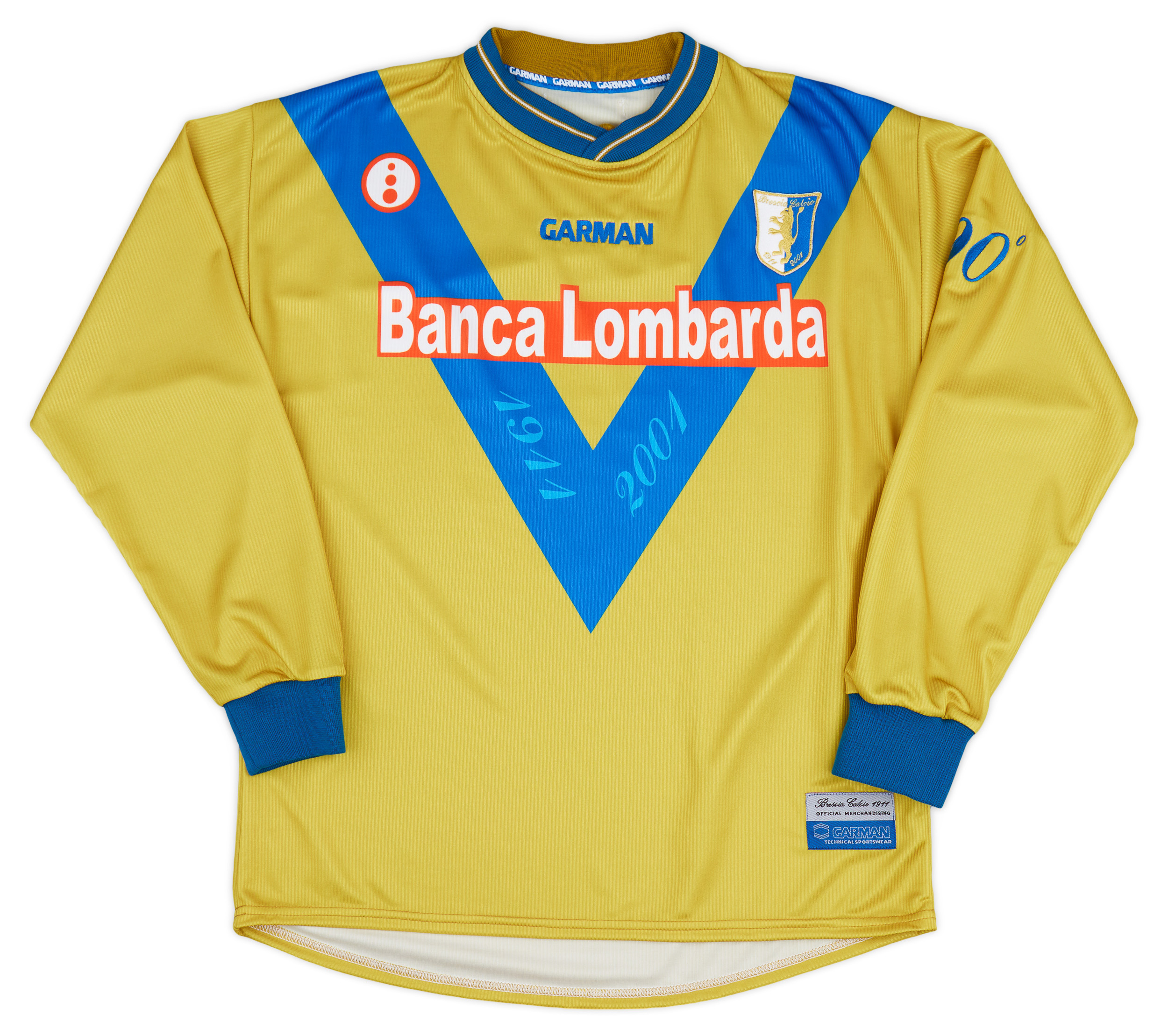 2001-02 Brescia Garman Reissue Third L/S Shirt Baggio #10 2001-02 Brescia Garman Reissue Third L/S Shirt Baggio #10