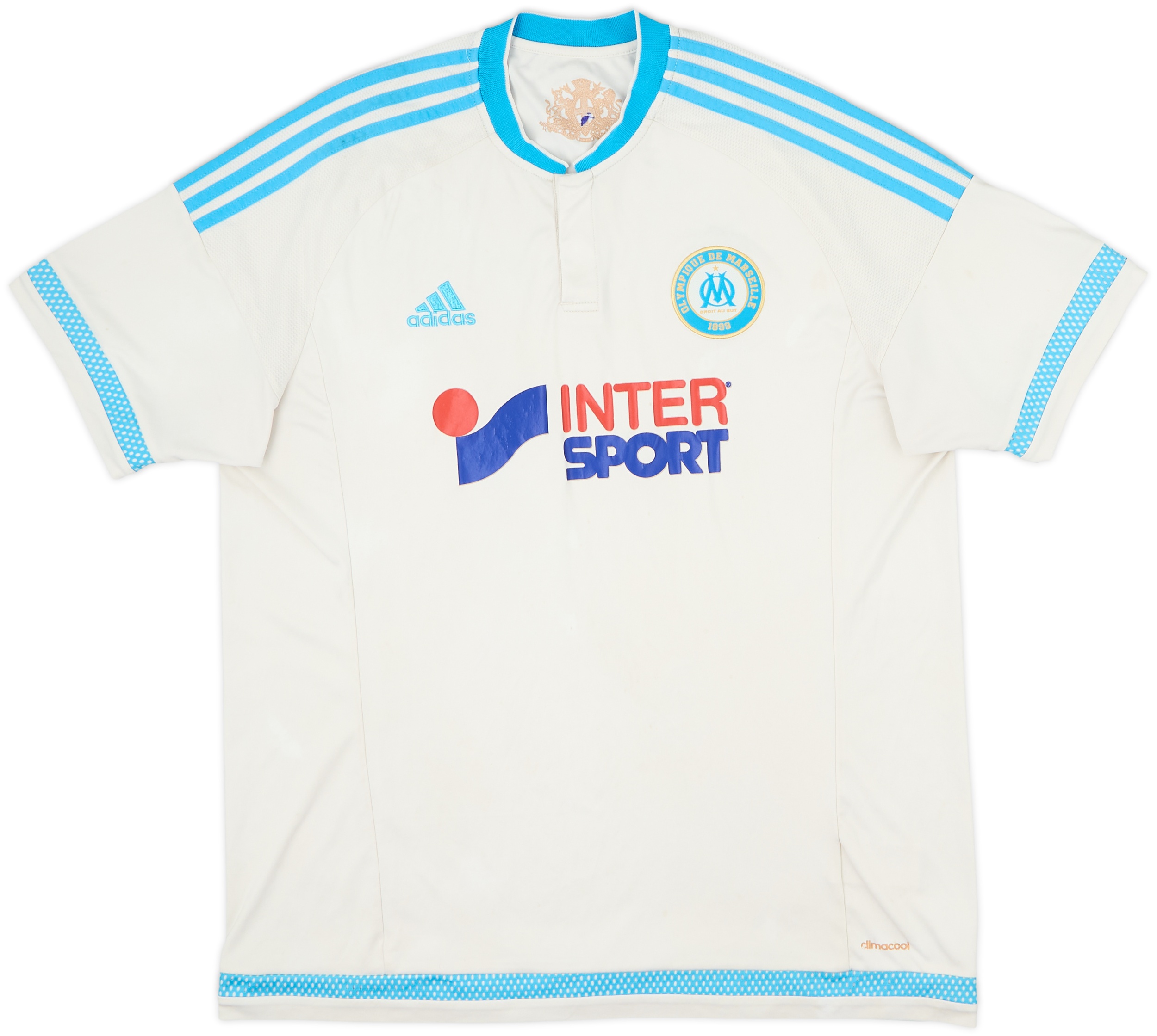 Maillot Third OM 2015-2016 – N°10 LASS (Adidas, Taille L, Homme, état Moyen)
