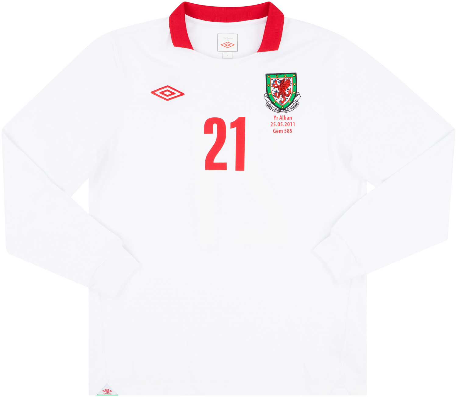 2011 Wales Match Issue Away L/S Shirt Collison #15 (v Scotland)