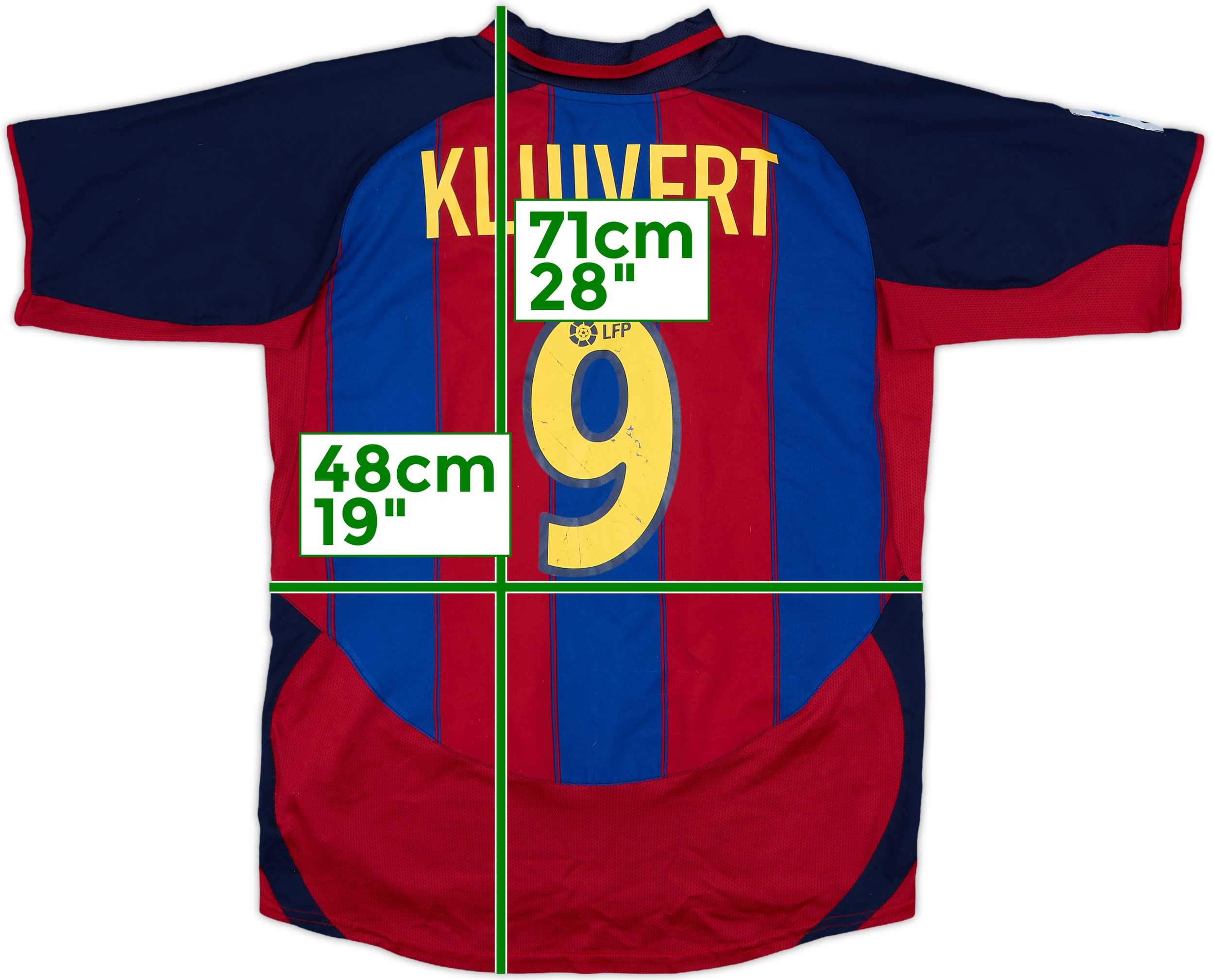 2003-04 Barcelona Home Shirt Kluivert #9 - 6/10 - (XL.Boys)