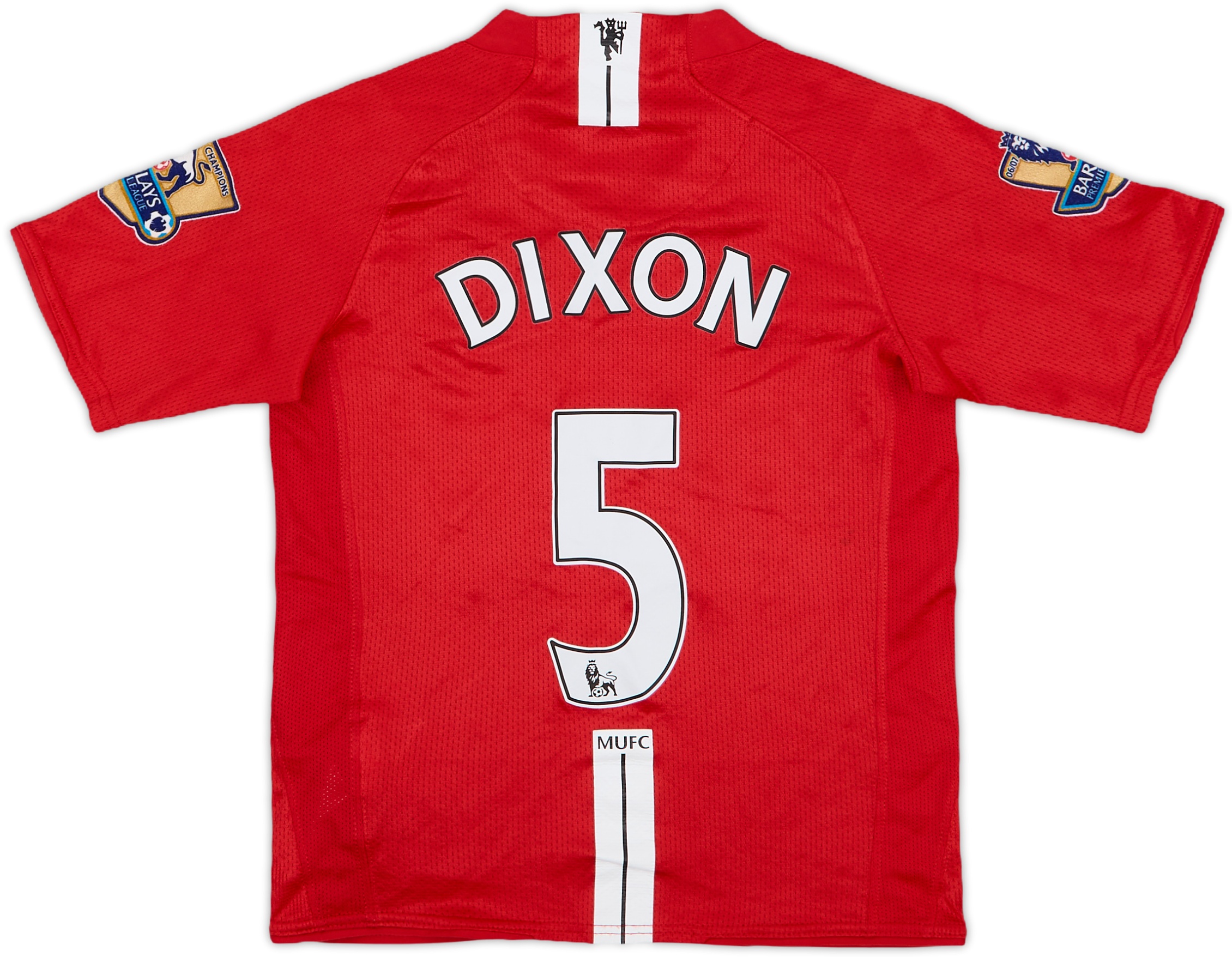 2007-09 Manchester United Home Shirt Dixon #5 - 8/10 - (S.Boys)