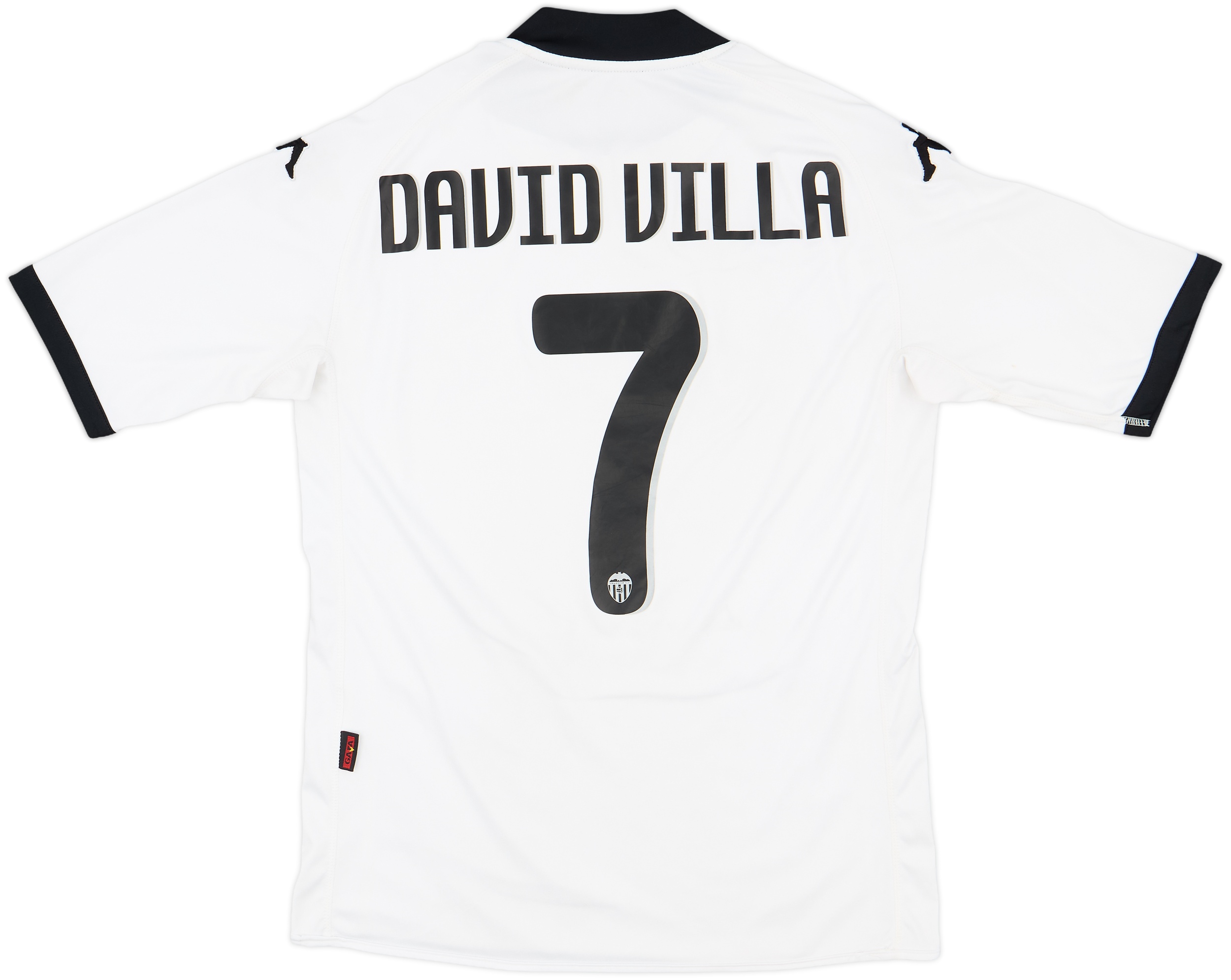 2009-10 Valencia Home Shirt David Villa #7 - 8/10 - (M)