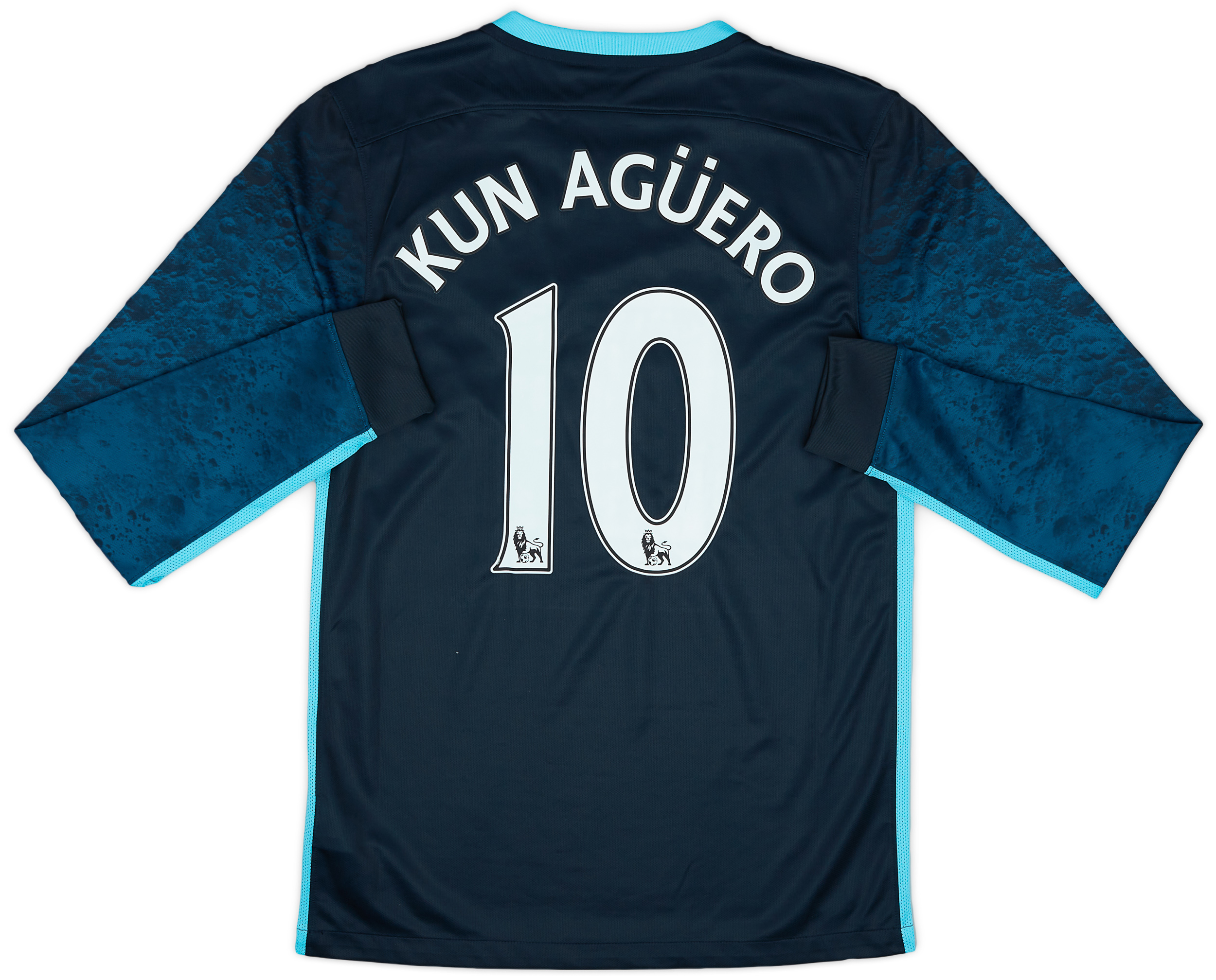 Maillot Nike Manchester City Domicile 2015/2016 #10 Kun Aguero - Taille S