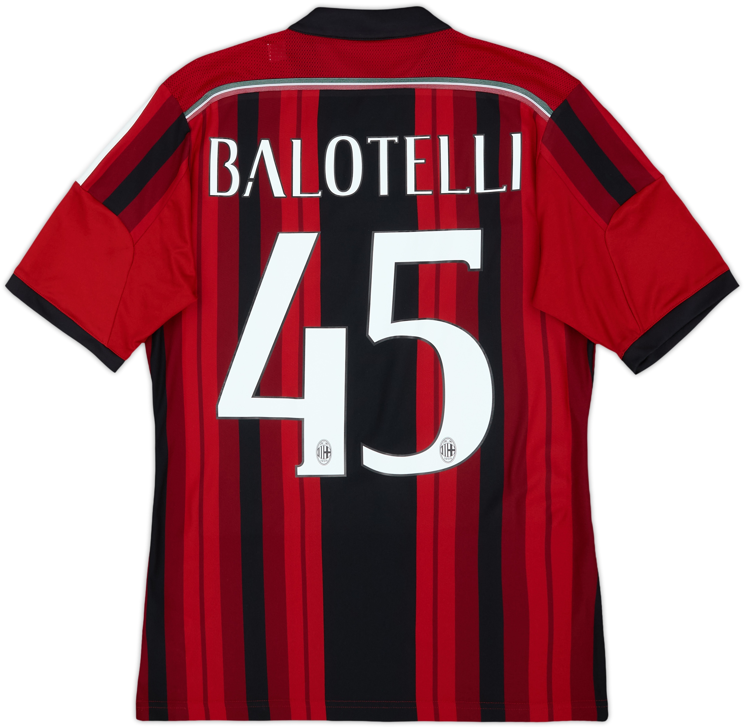 2014-15 AC Milan Home Shirt Balotelli #45 - 9/10 - (S)