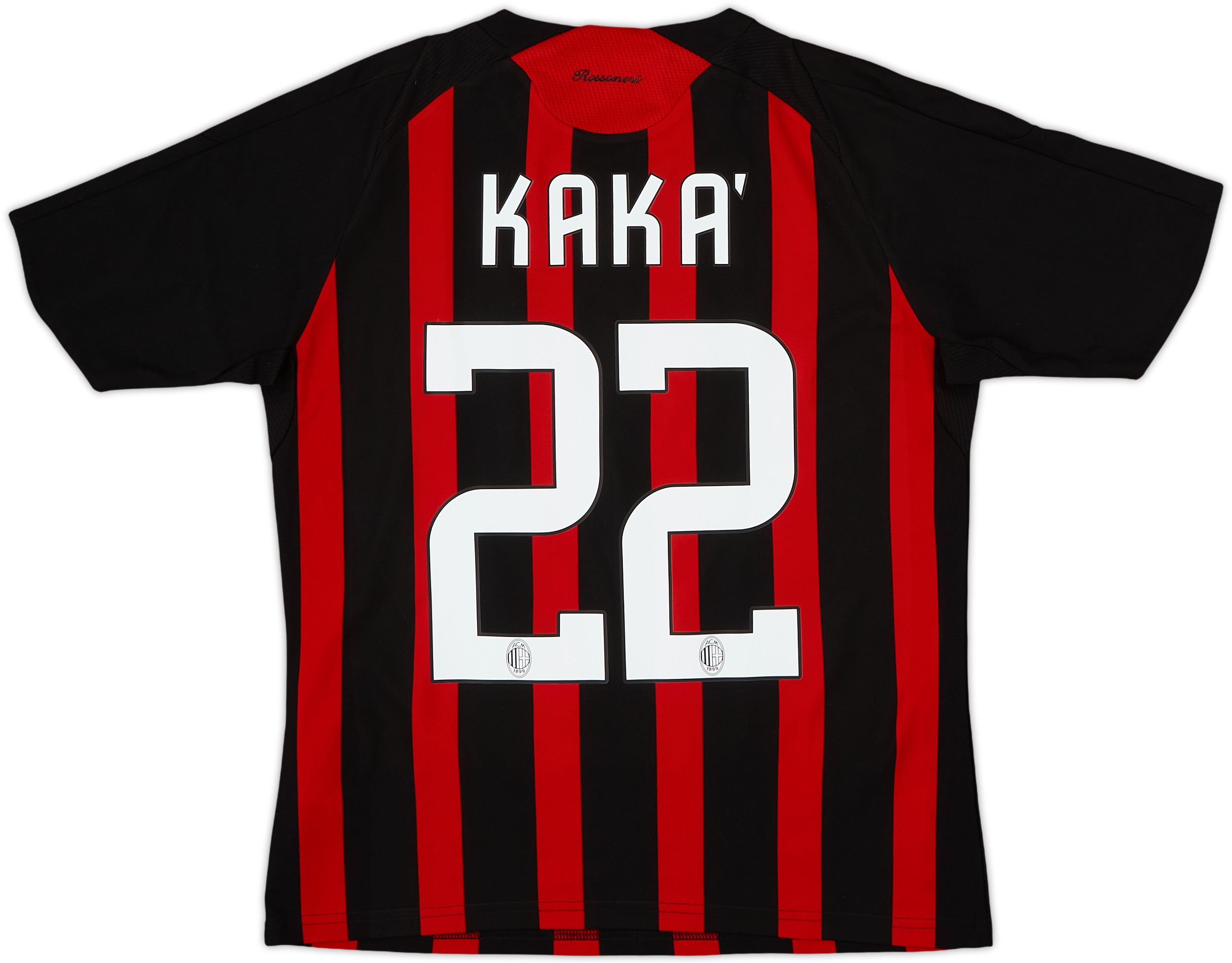 2007-08 AC Milan Home Shirt Kaka #22 - 7/10 - (Women's M)