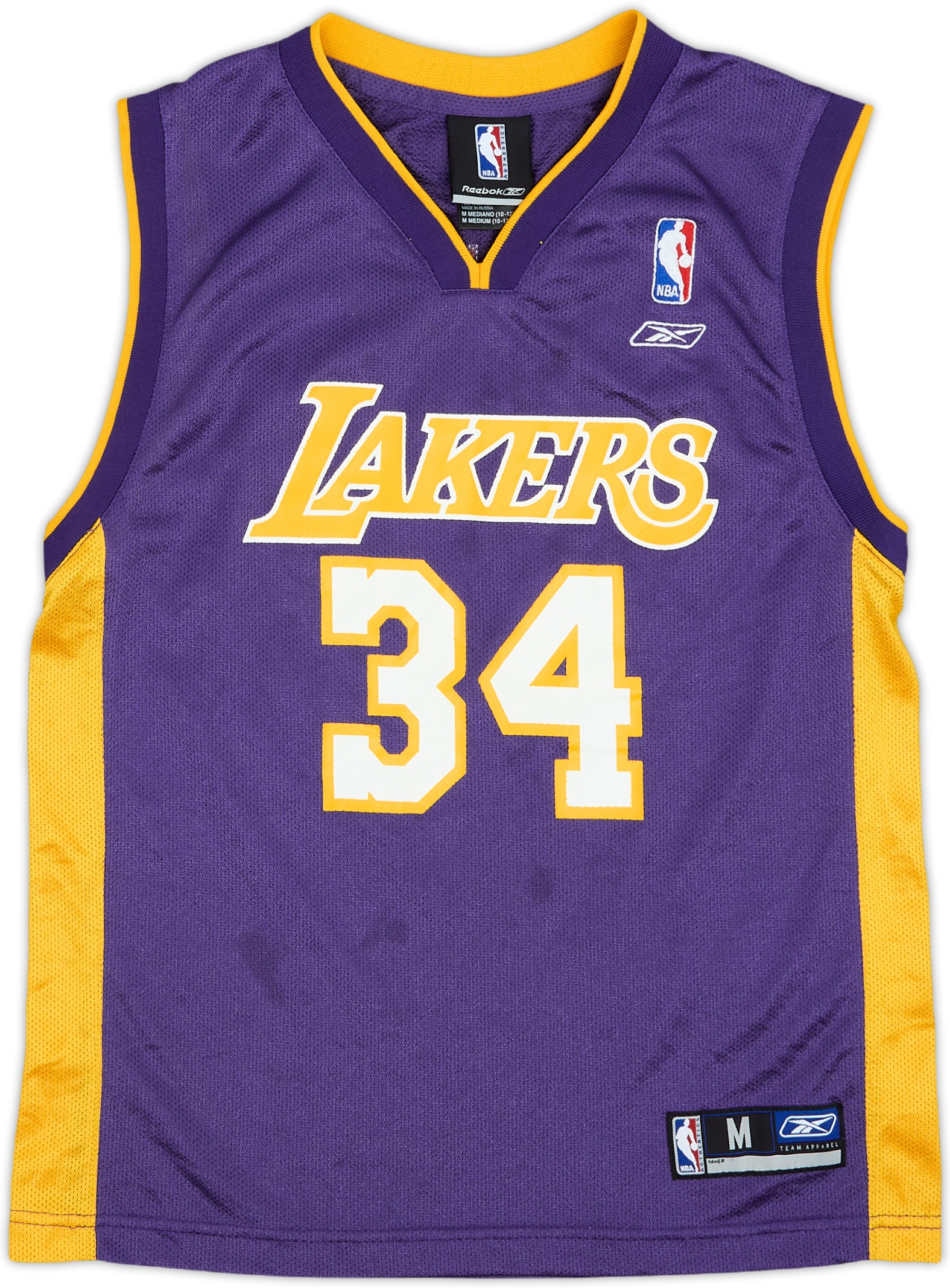 2002-04 LA Lakers O'Neal #34 Reebok Away Jersey - 9/10 - (M.Boys)