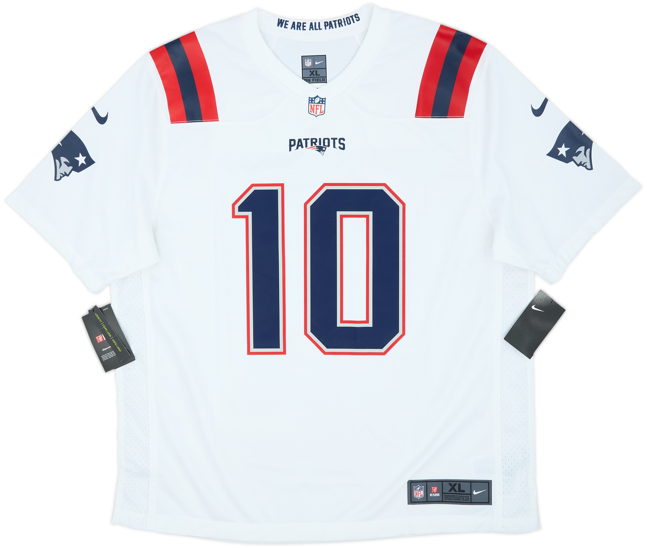 2021-23 New England Patriots Jones #10 Nike Game Away Jersey (XL)