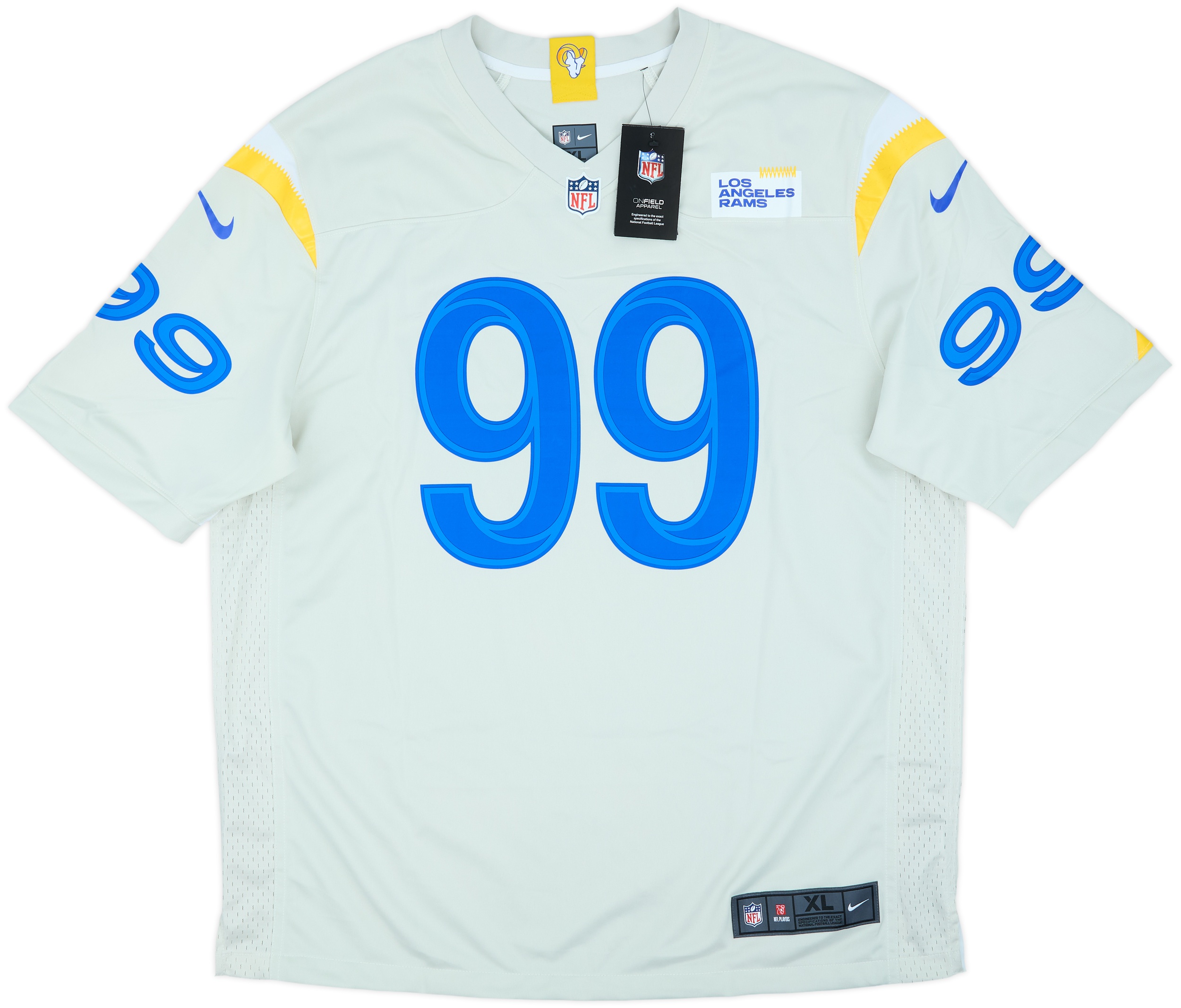 ◎NFL ロサンゼルス・ラムズ NIKE プルオーバーパーカー【3XL】ホワイト 2020-23 LA Rams Donald #99 Nike Game Alternate Jersey (XL)
