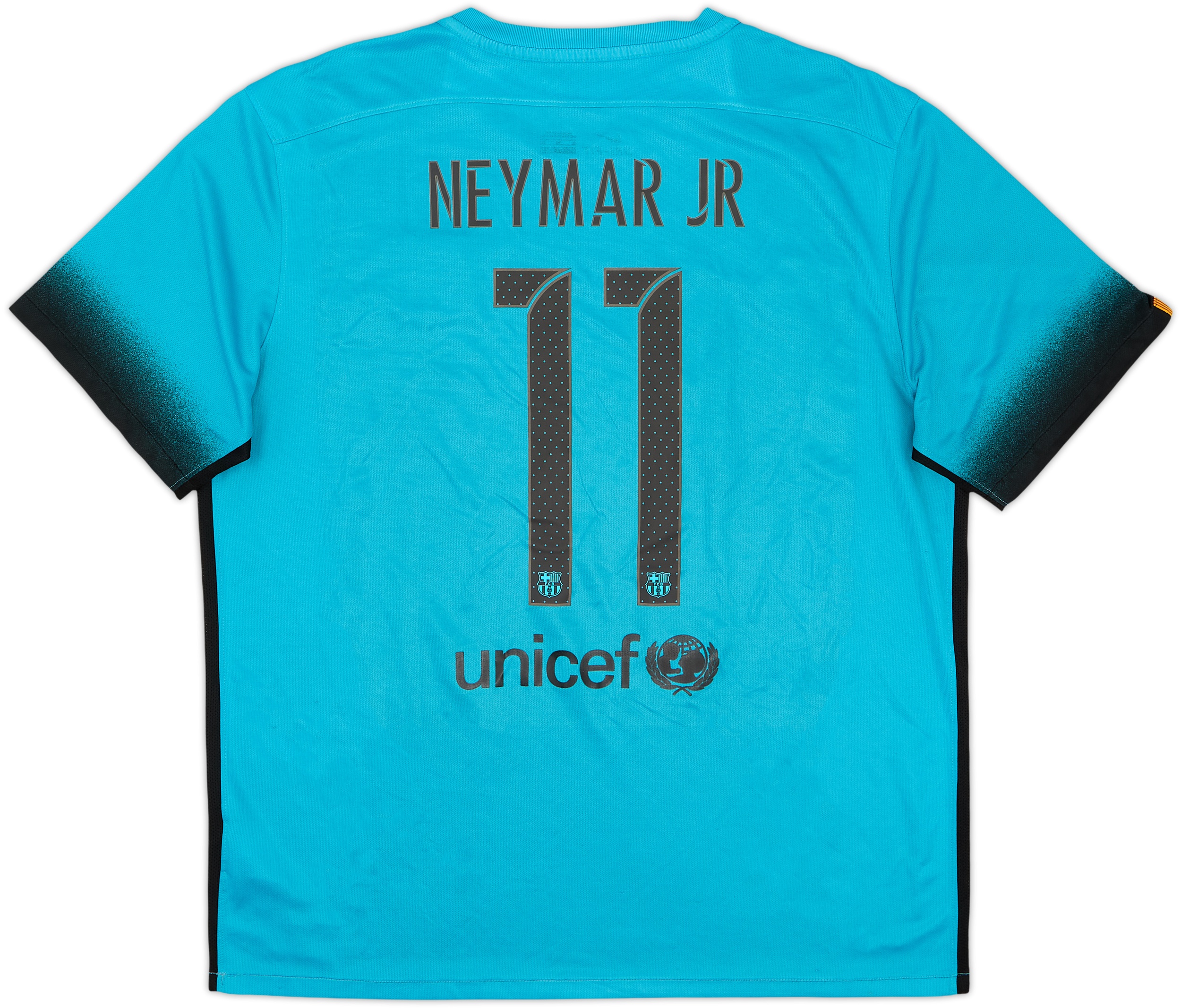 FC Barcelona Neymar Jr. 長袖シャツ 11番M 2015-16 Barcelona Third Shirt Neymar Jr #11 - 6/10 - (XL)
