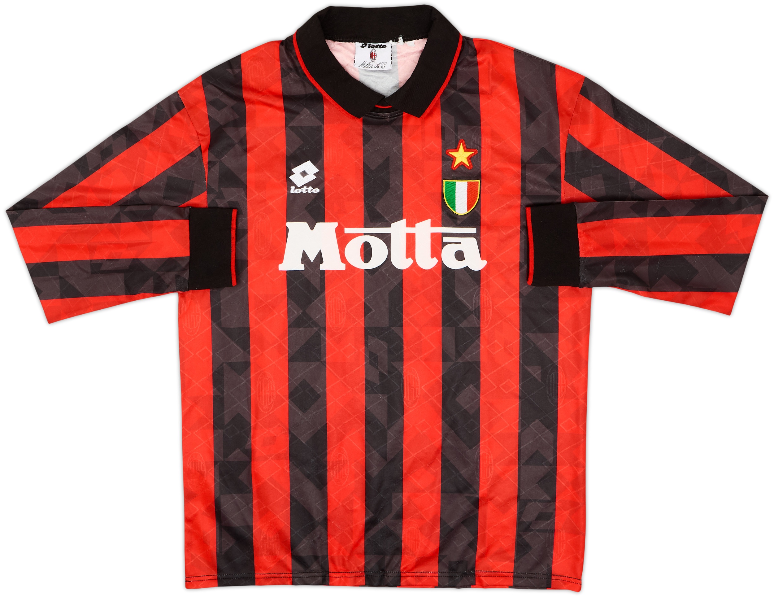 1993-94 AC Milan Home L/S Shirt - 7/10 - (L)